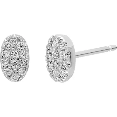 Bony Levy Mika Pavé Diamond Oval Stud Earrings In Silver