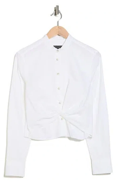 Rag & Bone Rita Twist Front Cotton Button-up Shirt In Multi