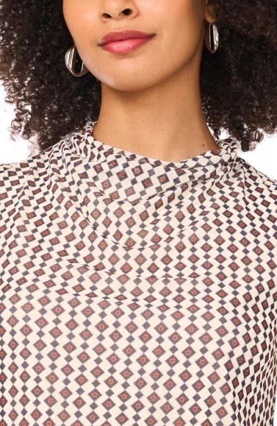 Halogen ® Ditsy Cowl Neck Sleeveless Mesh Top In Brown