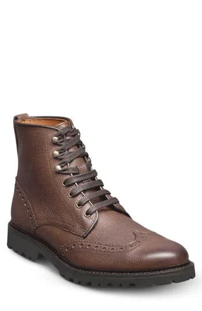 Allen Edmonds Astor Brogued Combat Boot In Brown