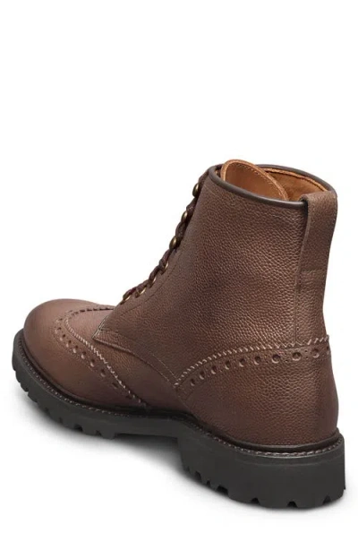 Allen Edmonds Astor Brogued Combat Boot In Brown