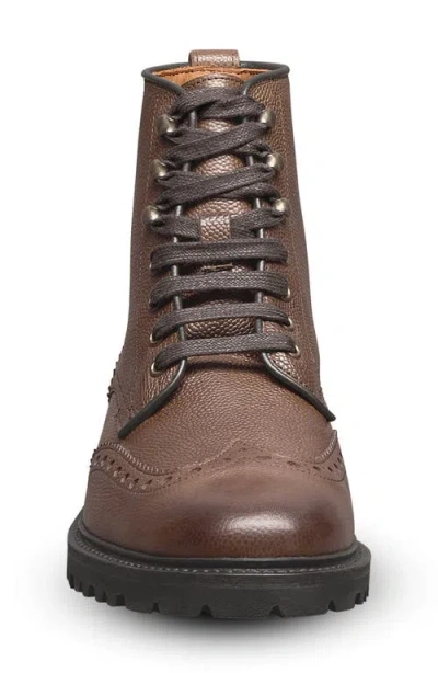 Allen Edmonds Astor Brogued Combat Boot In Brown