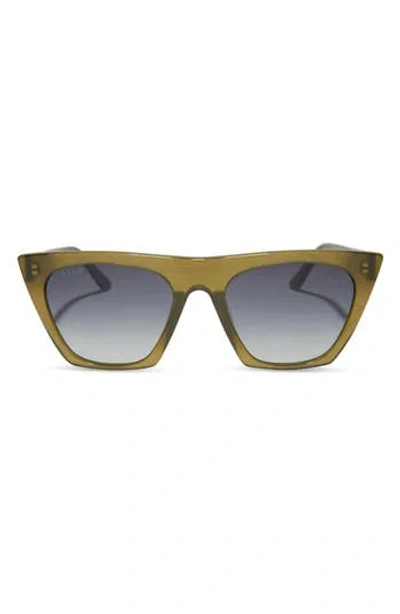Diff Avril 55mm Gradient Cat Eye Sunglasses In Green