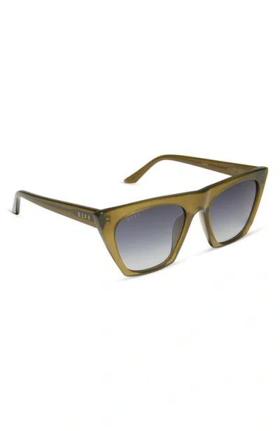 Diff Avril 55mm Gradient Cat Eye Sunglasses In Green