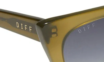 Diff Avril 55mm Gradient Cat Eye Sunglasses In Green