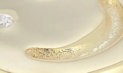 Sphera Milano Sterling Silver & Cz Smiley Face Ring In Gold