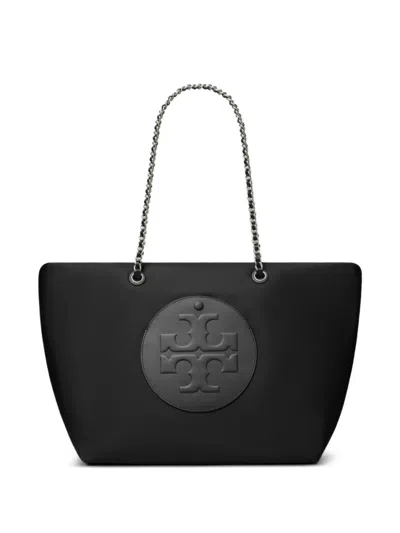 Tory Burch Ella Chain Nylon Tote Bag In Black
