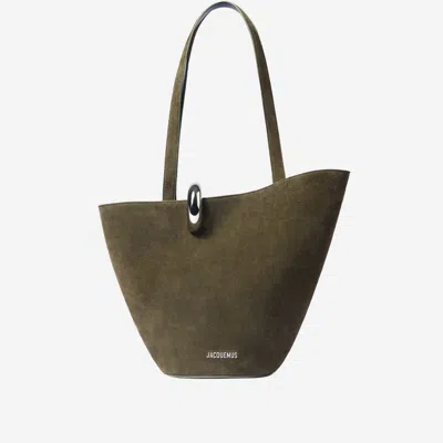 Jacquemus Women Olive Bambola Medium Tote, Onesize Luxury Totes For Women Darveys In Green