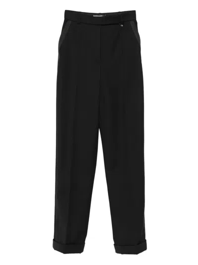 Nissa Satin-trim Trousers In Black