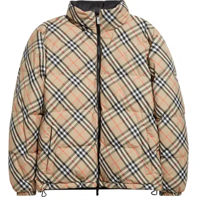 Burberry Reversible Check Puffer Jacket In Neutral