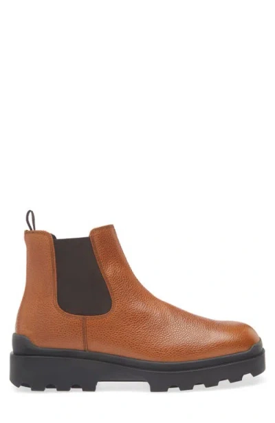 Prada Textured-leather Chelsea Boots In Brown
