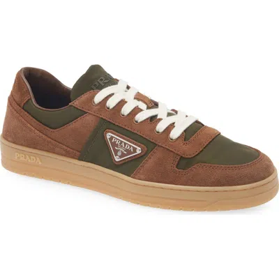 Prada Downtown Re-nylon And Suede Sneakers In Multi