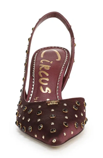 Circus Ny By Sam Edelman Women's Tallie Rhinestone Pointed-toe Asymmetrical Pumps In Burgundy