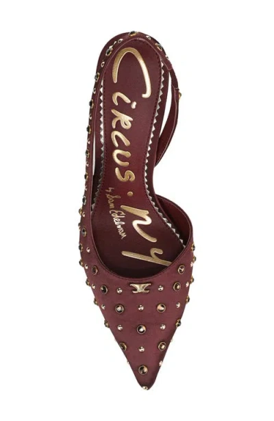 Circus Ny By Sam Edelman Women's Tallie Rhinestone Pointed-toe Asymmetrical Pumps In Burgundy