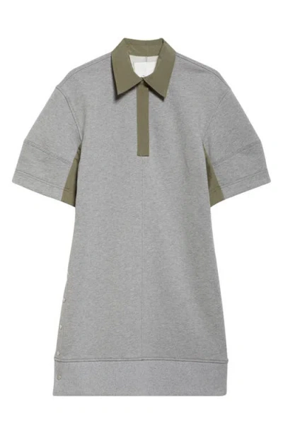 3.1 Phillip Lim Polo-collar Short-sleeve Mini Dress In Gray