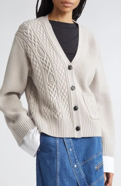 3.1 Phillip Lim Wool Cable Cardigan In Neutral