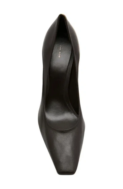 The Row Carla Kitten Heel Pump In Brown