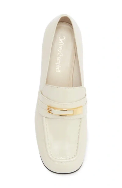 Jeffrey Campbell Book Smart Bit Loafer Pump In White
