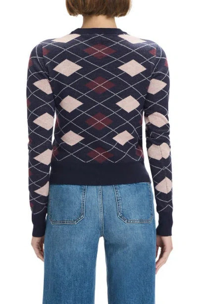 Favorite Daughter The Henry Argyle Crewneck Sweater In Blue