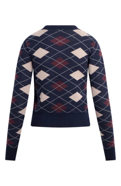 Favorite Daughter The Henry Argyle Crewneck Sweater In Blue