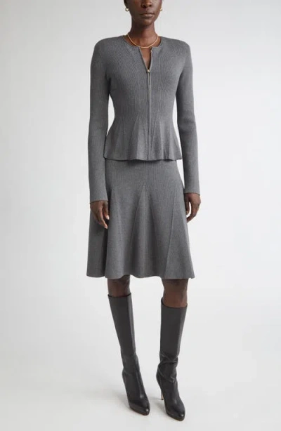 St John St. John Sleeveless Engineered Godet Fit & Flare Dress In Gray