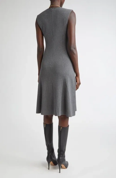 St John St. John Sleeveless Engineered Godet Fit & Flare Dress In Gray
