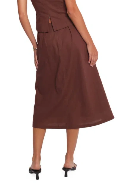 Petal And Pup Petal & Pup Chiaro Cotton Blend Midi Skirt In Brown