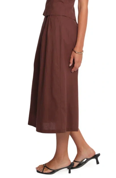 Petal And Pup Petal & Pup Chiaro Cotton Blend Midi Skirt In Brown