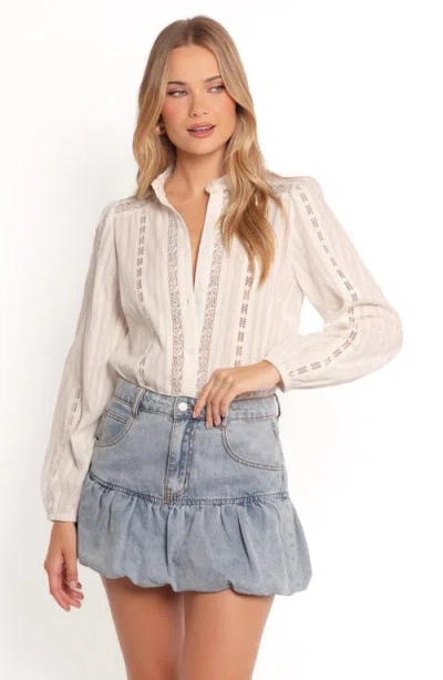 Petal And Pup Petal & Pup Fomi Bubble Hem Denim Miniskirt In Blue