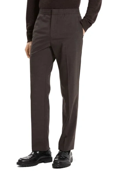 Theory Curtis Drawstring Pant In Motion Wool In Brown
