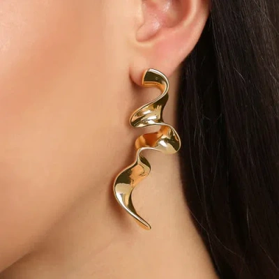 Bcbg Gold-tone Squiggle Earrings In Gold