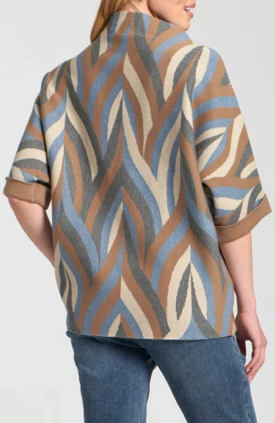 Apny Interlacing Lines Cowl Neck Sweater In Multi