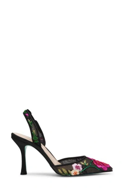 Betsey Johnson April Pointed Toe Slingback Pump In Multi