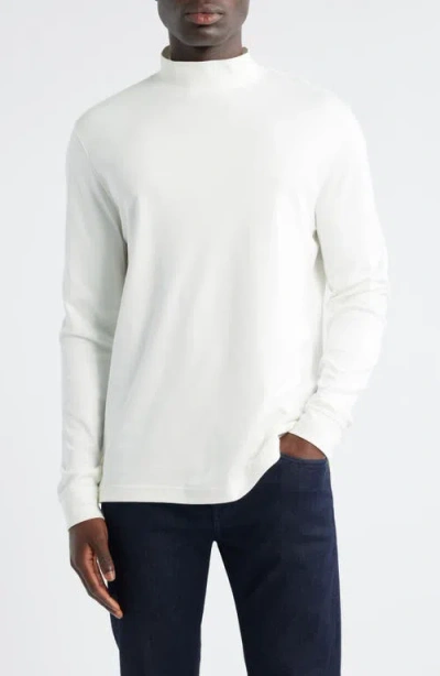 Scott Barber Pima Cotton Interlock Mock Neck Top In White