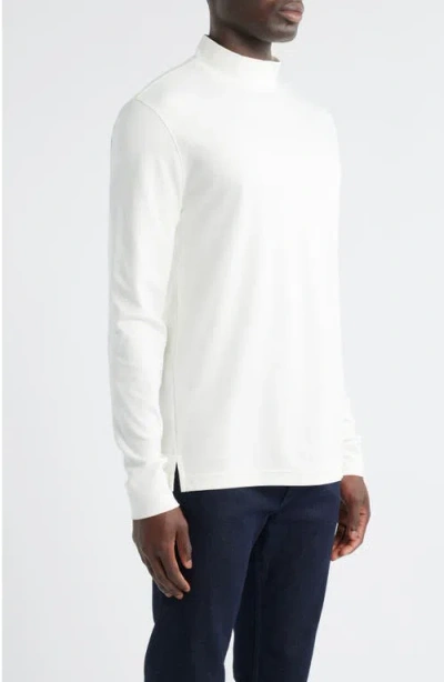 Scott Barber Pima Cotton Interlock Mock Neck Top In White