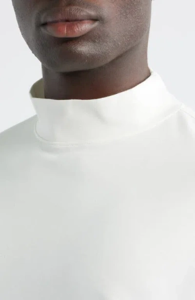Scott Barber Pima Cotton Interlock Mock Neck Top In White