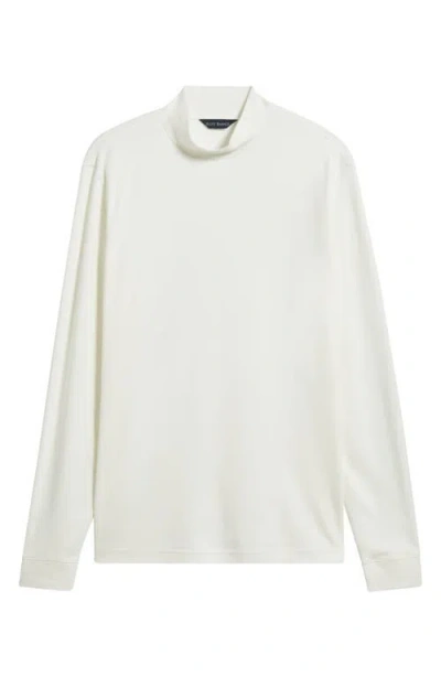 Scott Barber Pima Cotton Interlock Mock Neck Top In White