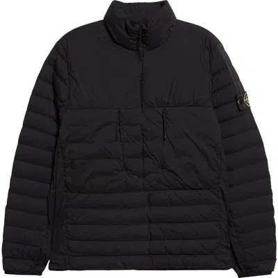 Stone Island Nylon Stretch Down Jacket In Black