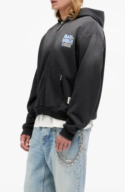 Represent Iron Maiden Anniversary Zipped Hoodie In Black