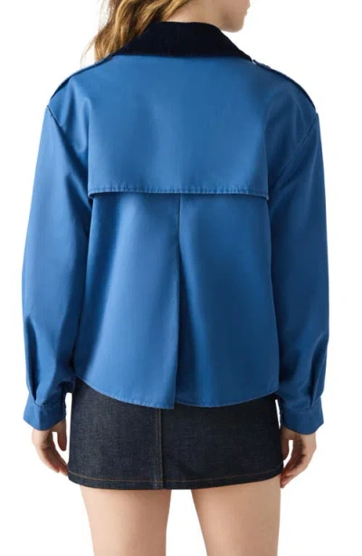 Steve Madden Luisa Trench Jacket In Blue