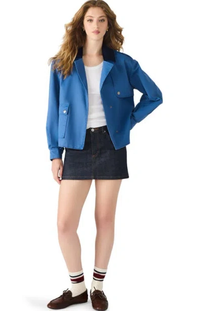 Steve Madden Luisa Trench Jacket In Blue