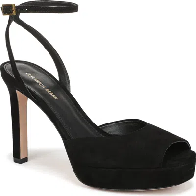 Veronica Beard Brianne Ankle Strap Platform Sandal In Black
