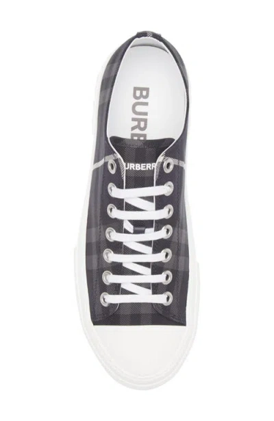 Burberry Navy Check Sneakers In Black