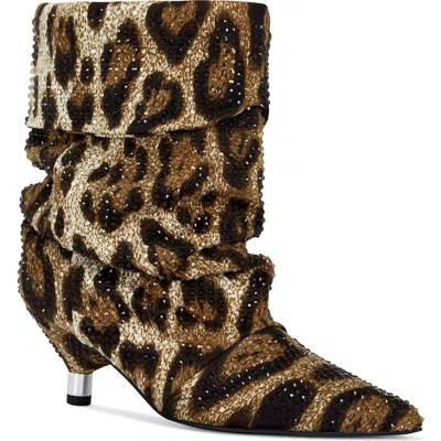 Azalea Wang Grimes Pointed Toe Bootie In Animal Print