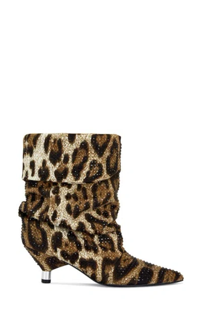 Azalea Wang Grimes Pointed Toe Bootie In Animal Print