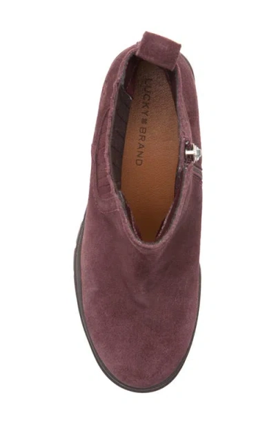 Lucky Brand Women's Sondruh Gore Wedge Booties In Burgundy