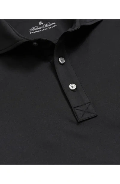 Brooks Brothers Performance Series Spread Collar Polo Shirt In Black