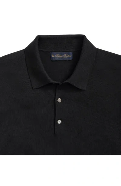 Brooks Brothers Supima Cotton Short-sleeve Polo Sweater In Black