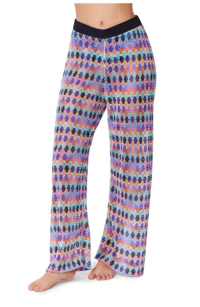 Profile By Gottex Retro Riviera Netted Crochet Beach Pant Cover-up In Multi