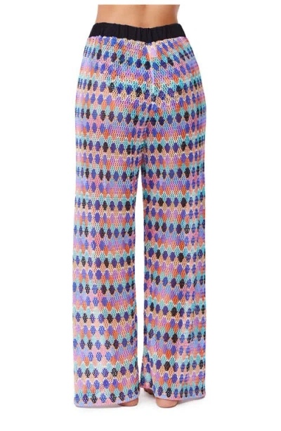 Profile By Gottex Retro Riviera Netted Crochet Beach Pant Cover-up In Multi